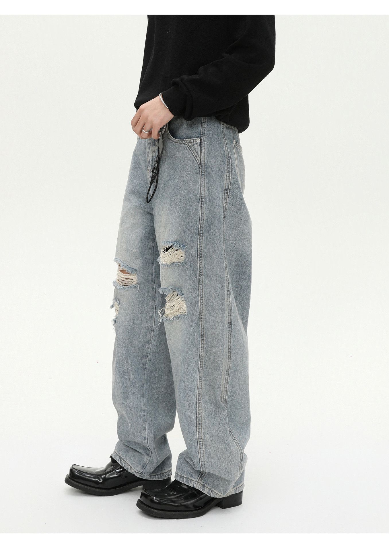 Vintage Men's American Distressed Casual Loose Ripped Scimitar Jeans Size US 32 / EU 48 - 5 Thumbnail