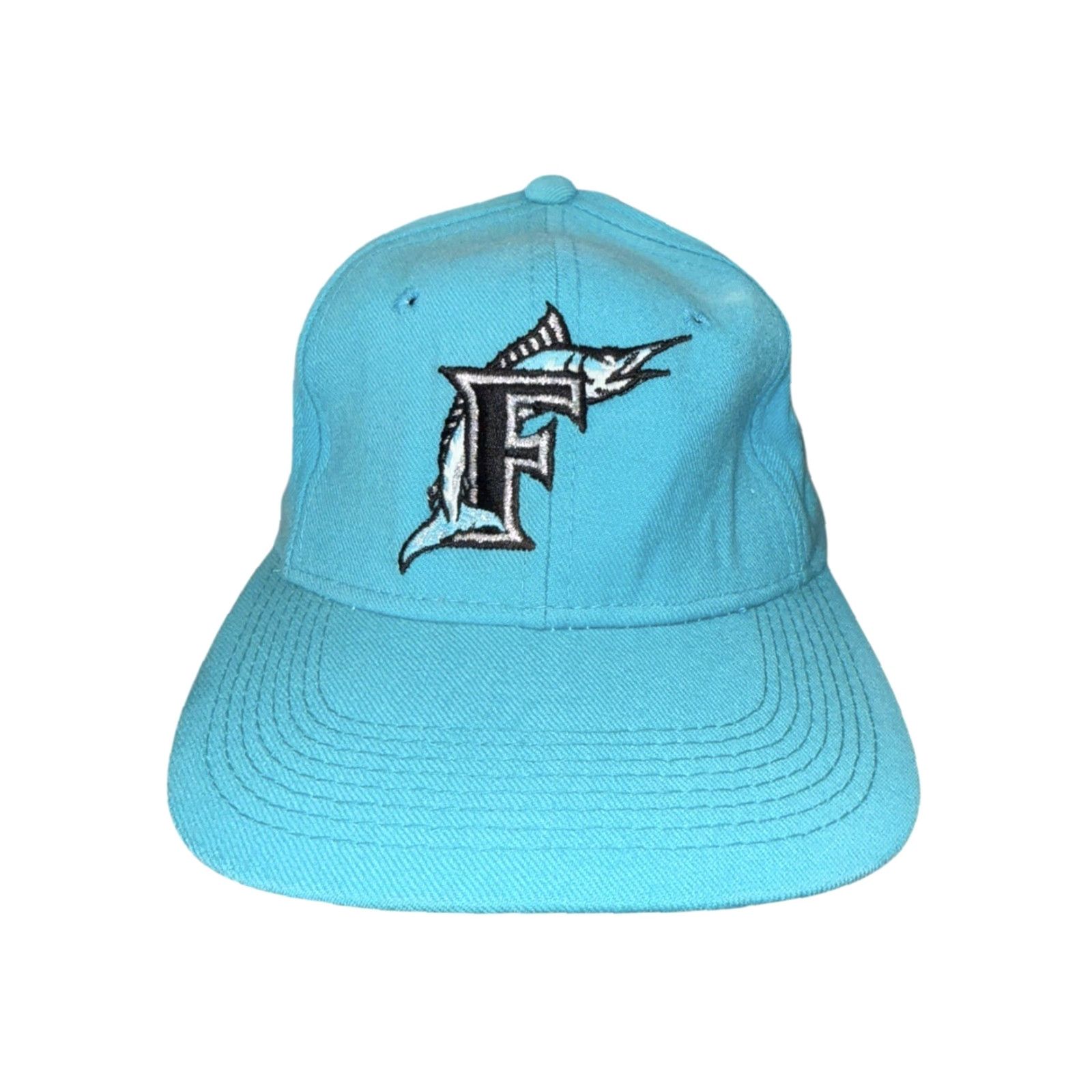 Sports Specialties VINTAGE 90s Florida Marlines Sports Specialties Pro Fitted Cap Blue 6 7/8 Mens RARE Baseball Cap Size ONE SIZE - 2 Thumbnail