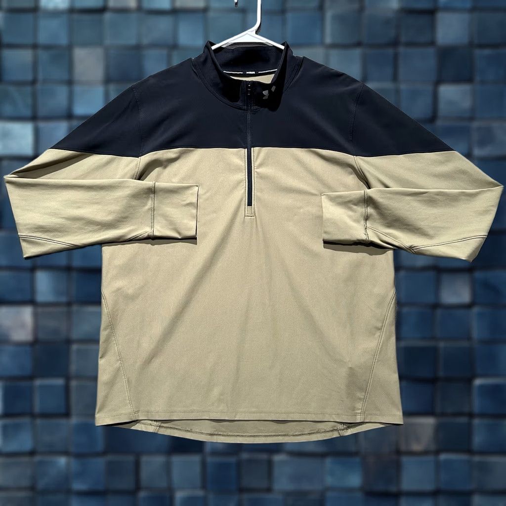Under Armour Under Armour Qualifier 1/2 Zip Running Shirt Mens 2XL Black Beige Pullover EUC Size US XXL / EU 58 / 5 - 1 Thumbnail