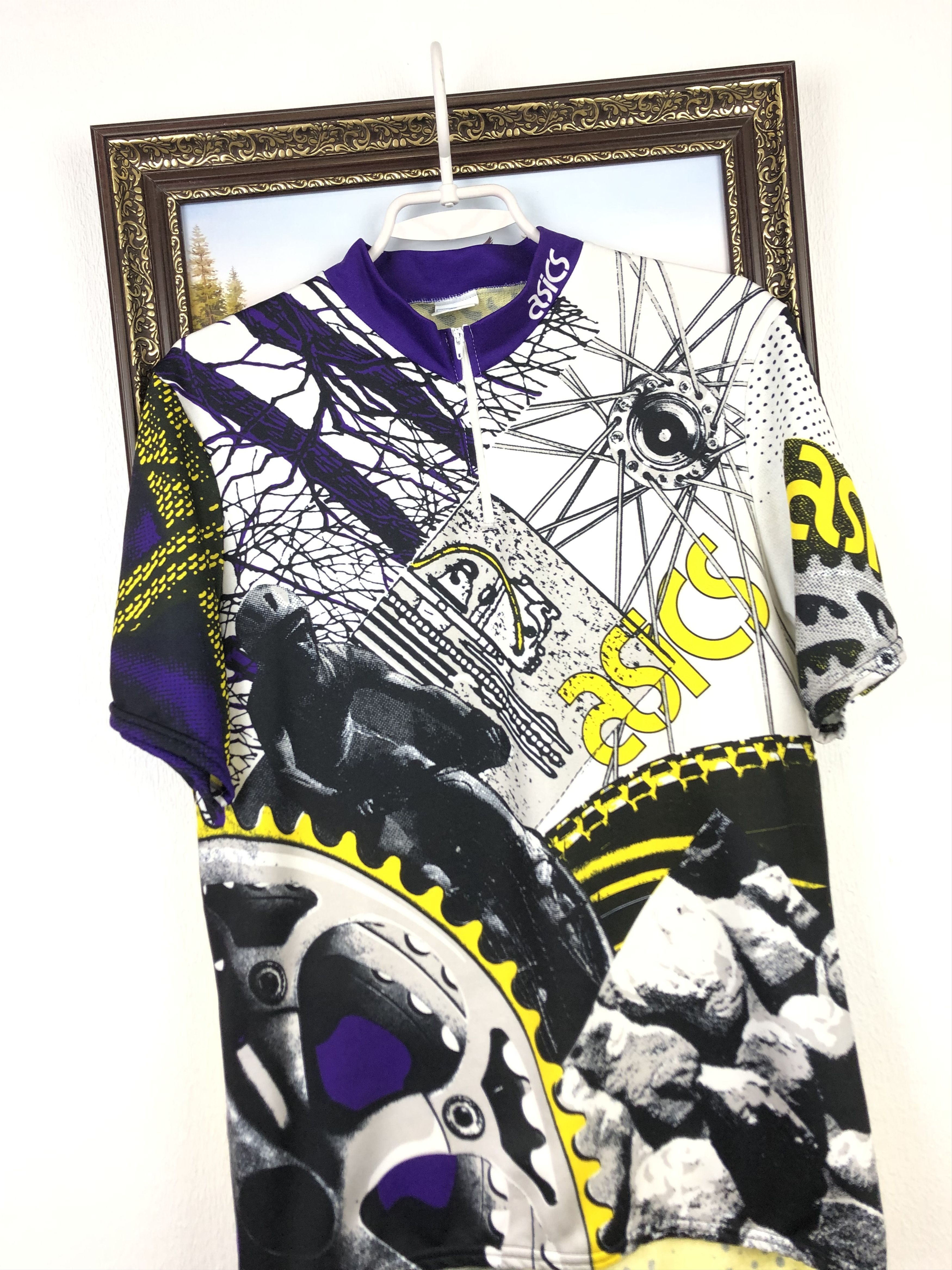 Vintage Vintage 90's Cycling Jersey Over Print Asics Rare Shirt Size US XL / EU 56 / 4 - 3 Thumbnail