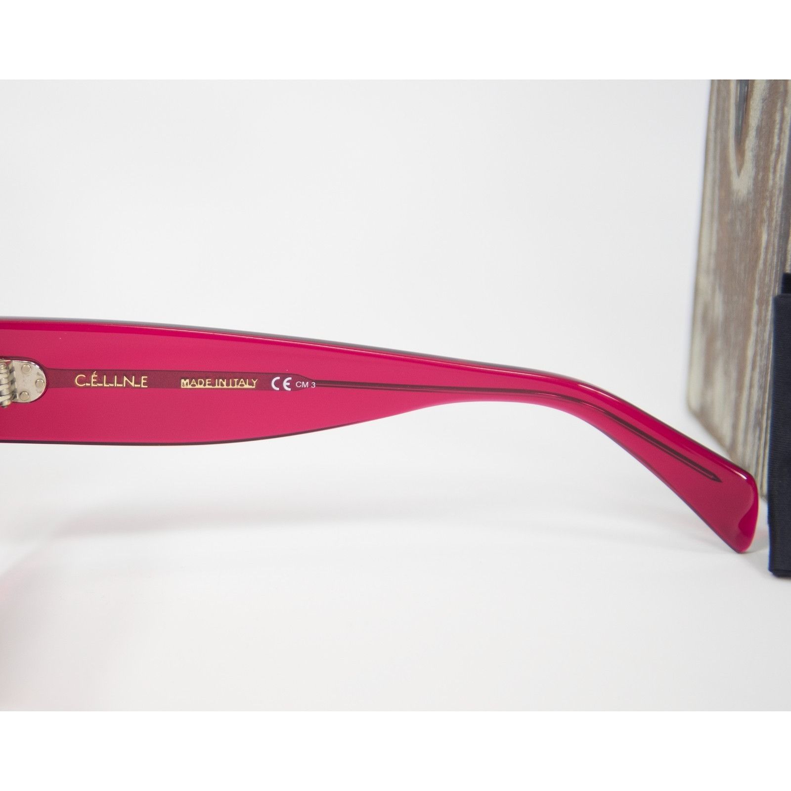 Celine Celine Fuchsia Acrylic Cat Eye Logo Sunglasses NWT Case Size ONE SIZE - 3 Thumbnail