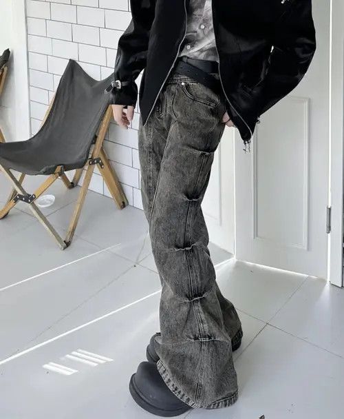 Jean Y2k Cargo Flared Stack Jeans Wide Leg Bootcut Stacked Size US 32 / EU 48 - 5 Thumbnail