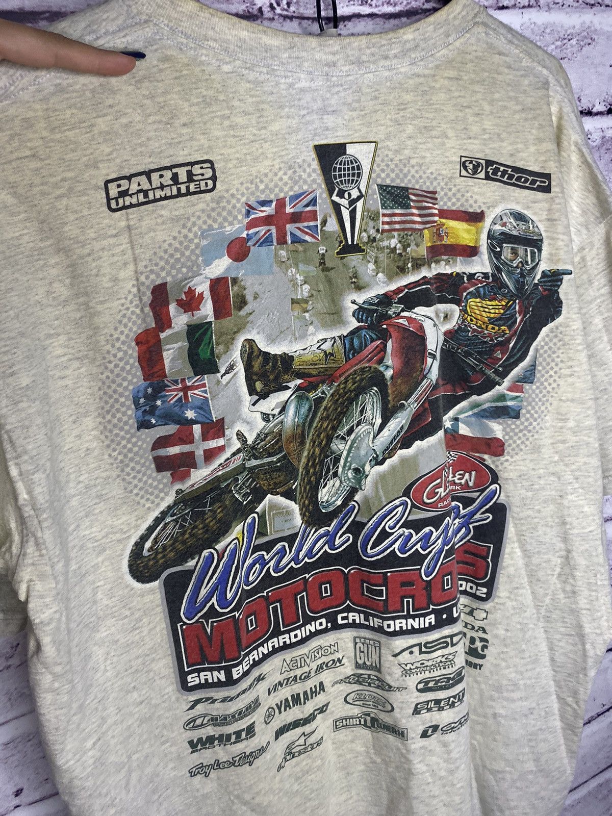 Vintage Motocross 2002 World Cup Overprint Logo Distressed Tee Size US XL / EU 56 / 4 - 3 Thumbnail