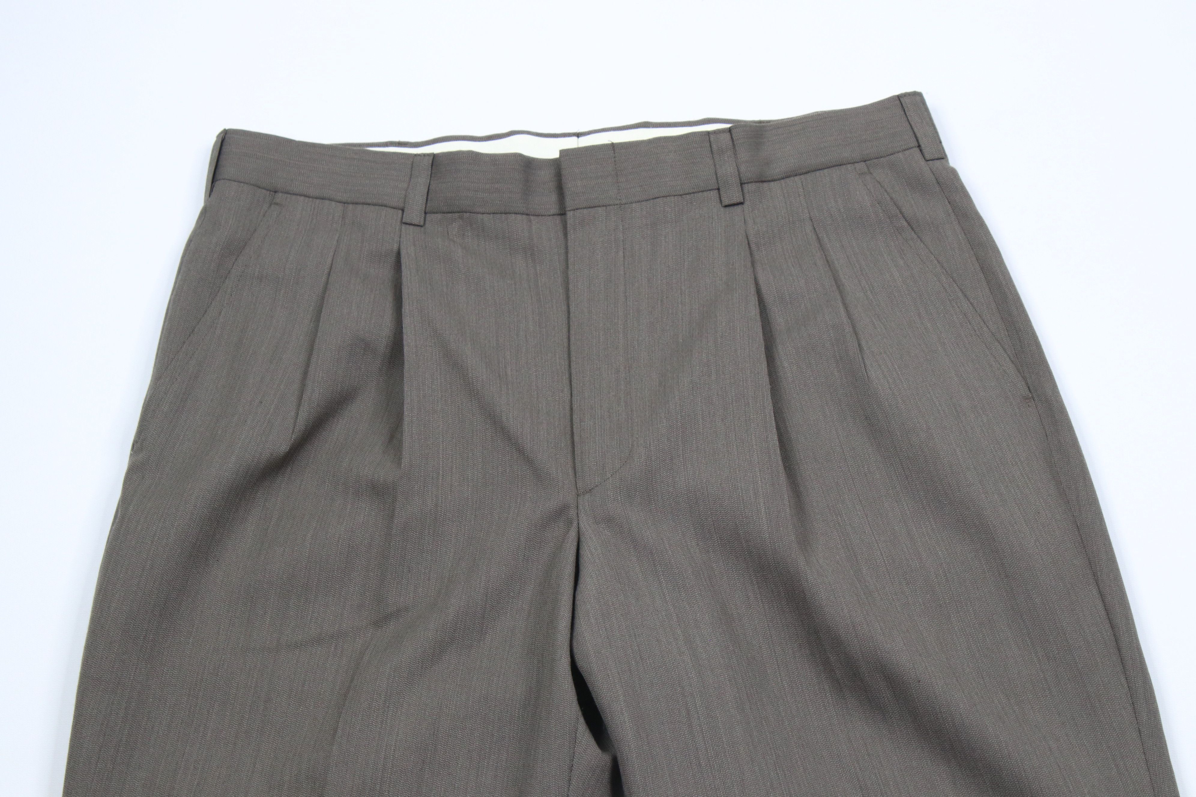 Vintage Vintage 90s Streetwear Wool Blend Wide Leg Chino Pants Brown Size US 34 / EU 50 - 2 Thumbnail