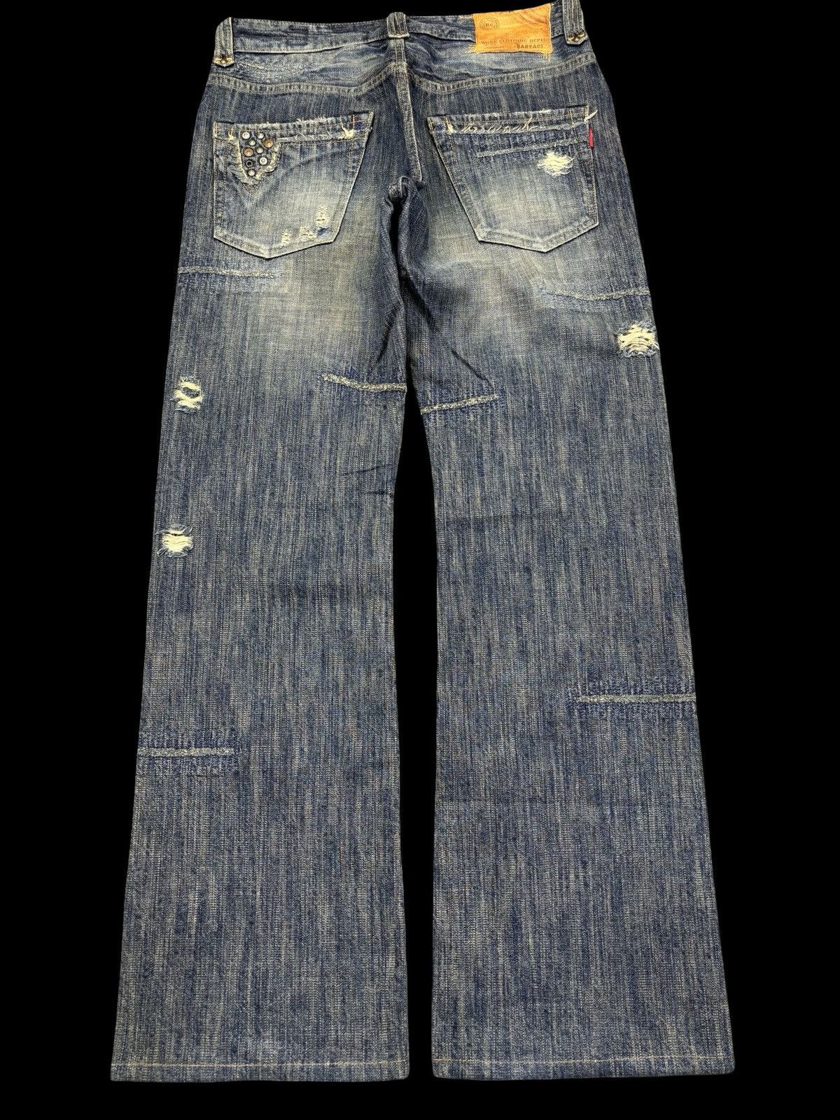 Japanese Brand 💥Insane Patchwork Style💥Bartack Distressed Denim K24 Size US 31 - 2 Thumbnail