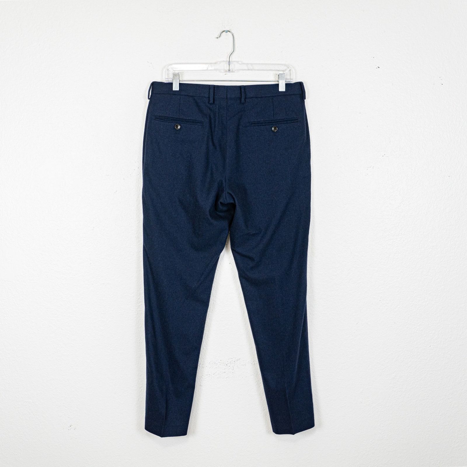 J.Crew J.Crew Ludlow Slim Navy Dress Pants Flannel Wool Lanificio Size US 31 - 3 Thumbnail