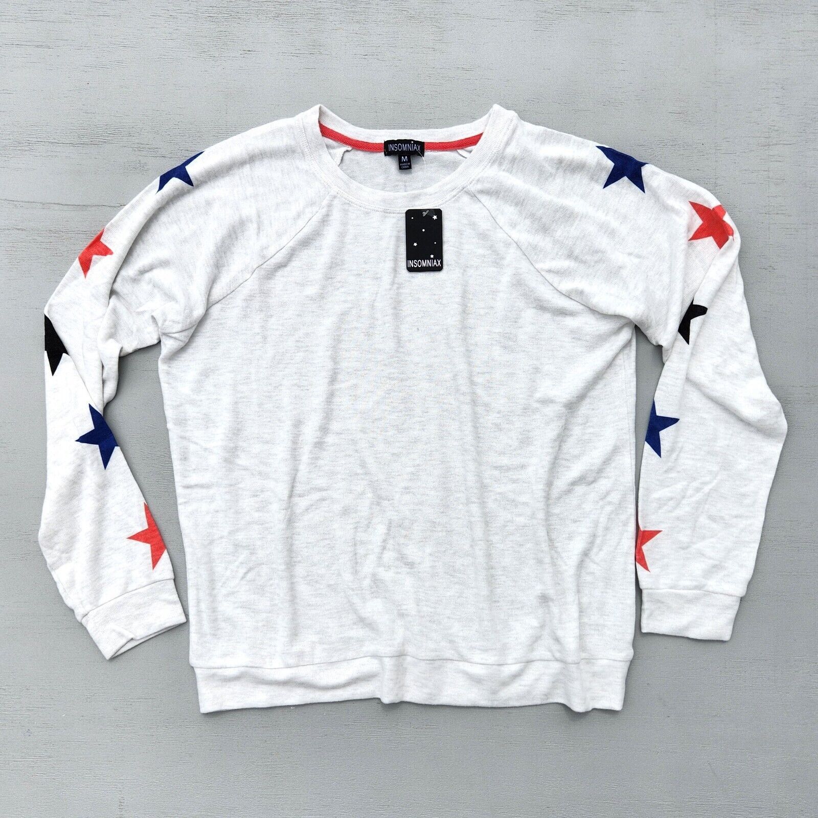 The Unbranded Brand Insomniax Women White Star Crewneck Pajama Top Size M Size ONE SIZE - 1 Thumbnail
