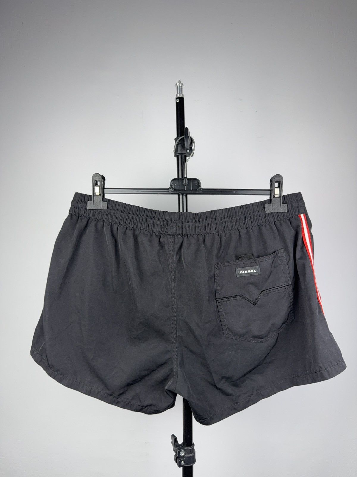 Diesel Luxury Diesel Beachwear Black Red Stripe Swim Shorts Size US 33 - 6 Thumbnail