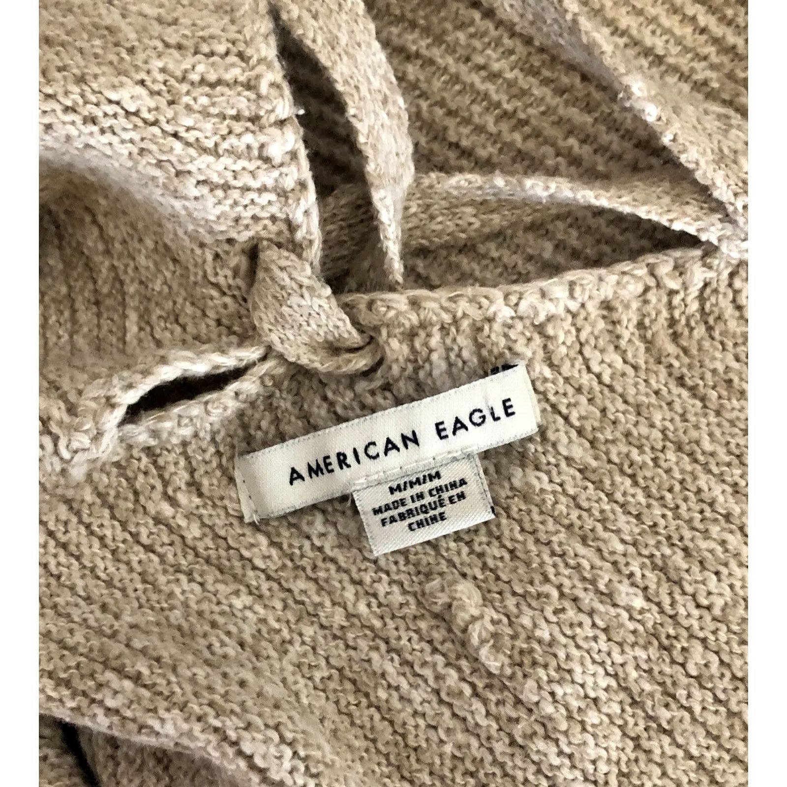 American Eagle Outfitters American Eagle sweater pullover M tan beige long sleeve strappy laced back Size M / US 6-8 / IT 42-44 - 4 Thumbnail