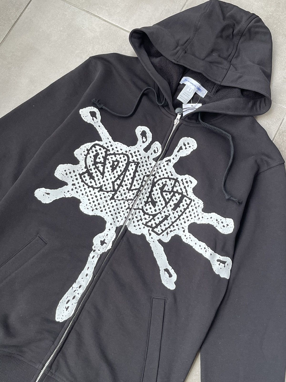 Comme des Garcons !DS! SS22 Comme Des Garcons "Splish" Logo Black Hoodie Size US L / EU 52-54 / 3 - 14 Thumbnail