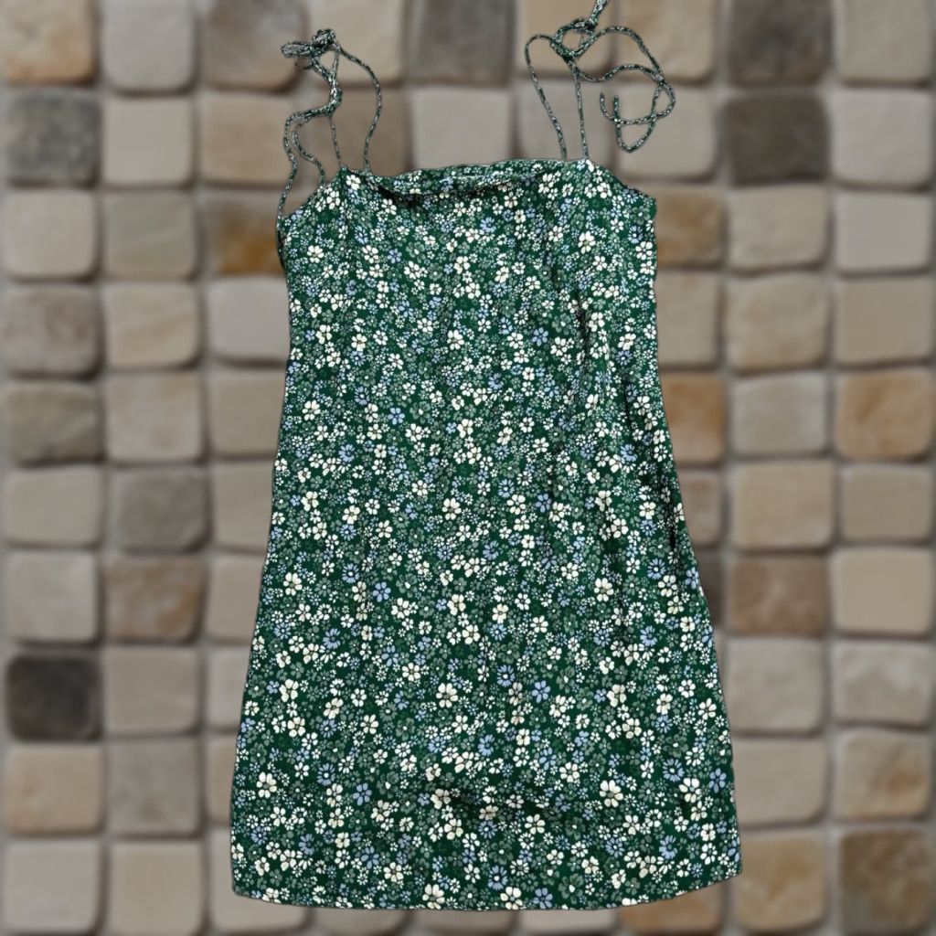 Reformation Green Floral Dress | Grailed