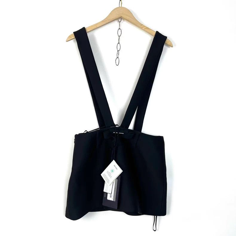 Prada Prada Black bow metal triangle mark strap skirt Size 26" / US 2 / IT 38 - 1 Thumbnail