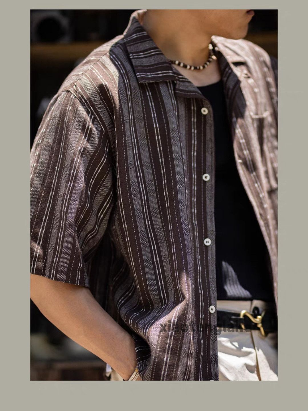 Vintage Unisex outdoor utility loose striped yuppie y2k shirt Size US XL / EU 56 / 4 - 2 Thumbnail