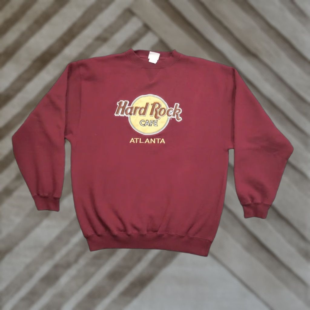 Hard Rock Cafe VINTAGE Hard Rock Cafe Sweatshirt Mens Pullover L Red 90s Logo Crew Neck Knit Winter Fur? Size US L / EU 52-54 / 3 - 1 Thumbnail
