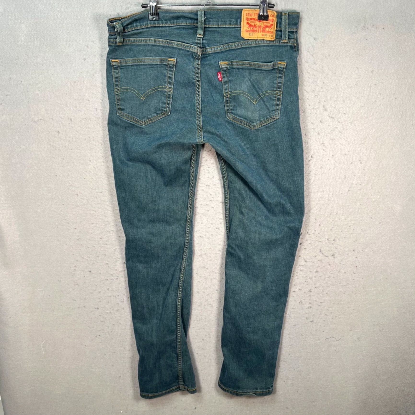 Levi's Levis 511 Mens Size 32 x 30 Slim Fit Jeans Blue Stretch Denim Size US 32 / EU 48 - 2 Thumbnail