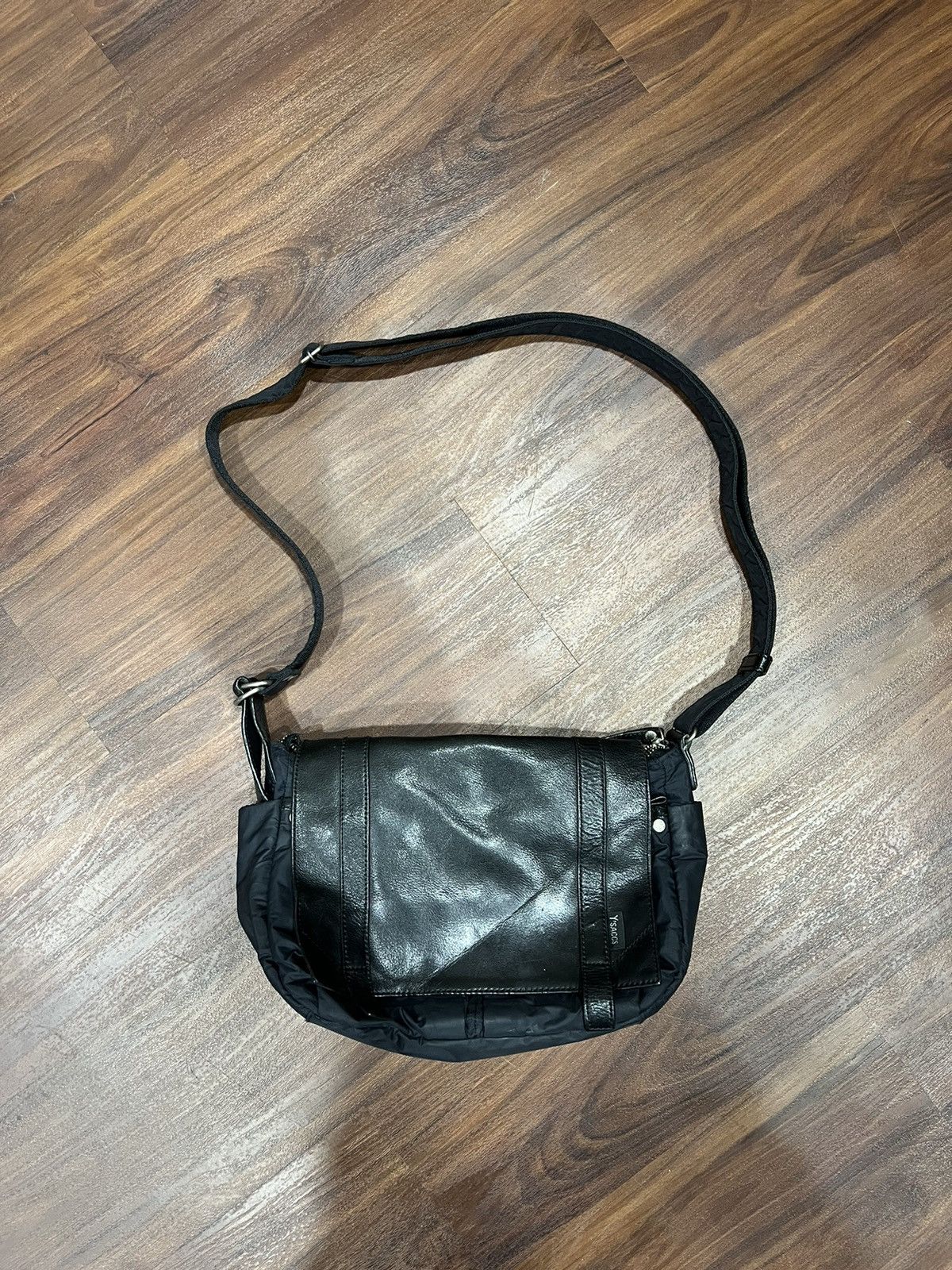 Y's × Yohji Yamamoto YOHJI YAMAMOTO LEATHER NYLON SLING BAG Size ONE SIZE - 4 Thumbnail