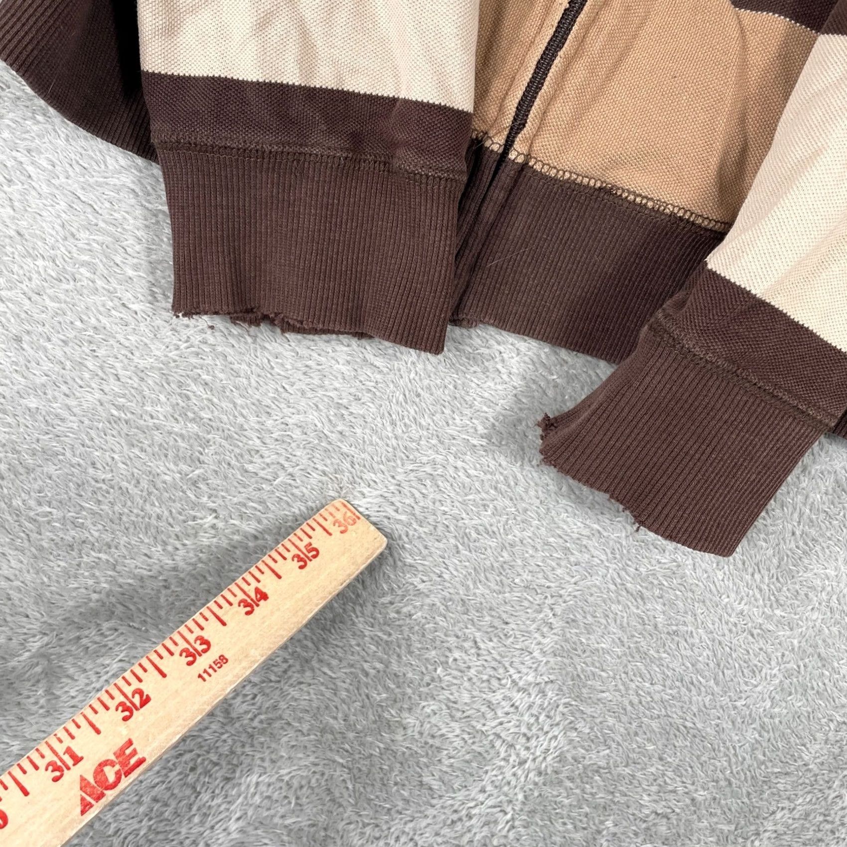 Vintage VINTAGE Top Heavy Y2K Hoodie Womens Medium Brown Striped Skater Grunge Full Zip Size M / US 6-8 / IT 42-44 - 3 Thumbnail