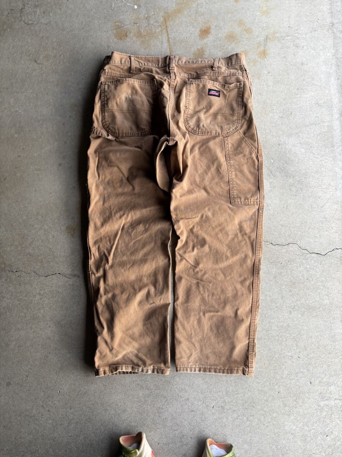 Dickies × Vintage Crazy 90s Beige Dickies Boxy Black Label Distressed Pants Size US 36 / EU 52 - 1 Thumbnail
