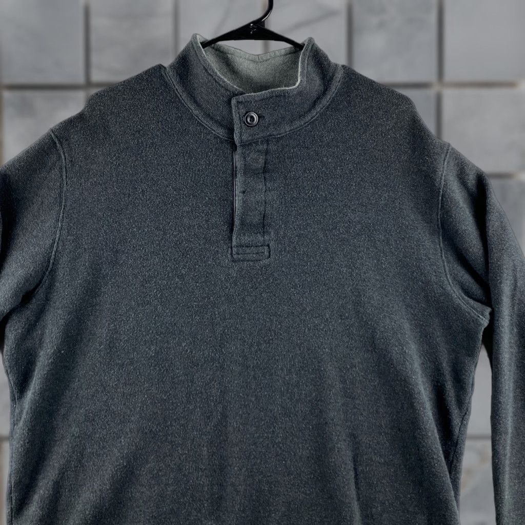 Lands' End Lands' End Sweater Mens Large L Gray 1/4 Button Pullover Fleece Long Sleeve Regular Fit Casual Modern Mens Size US L / EU 52-54 / 3 - 1 Thumbnail