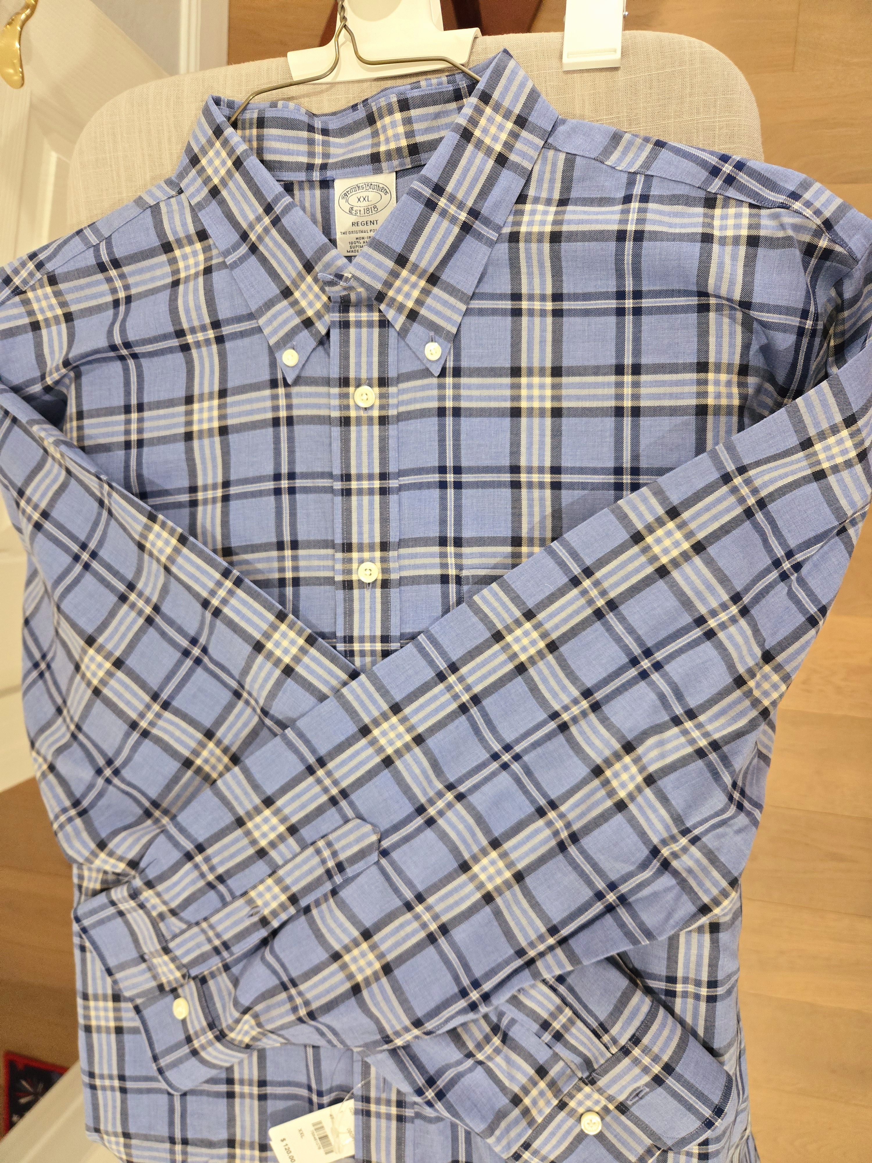 Brooks Brothers Brooks Brothers Blue Plaid Regents Shirt - NEW Size US XXL / EU 58 / 5 - 4 Thumbnail