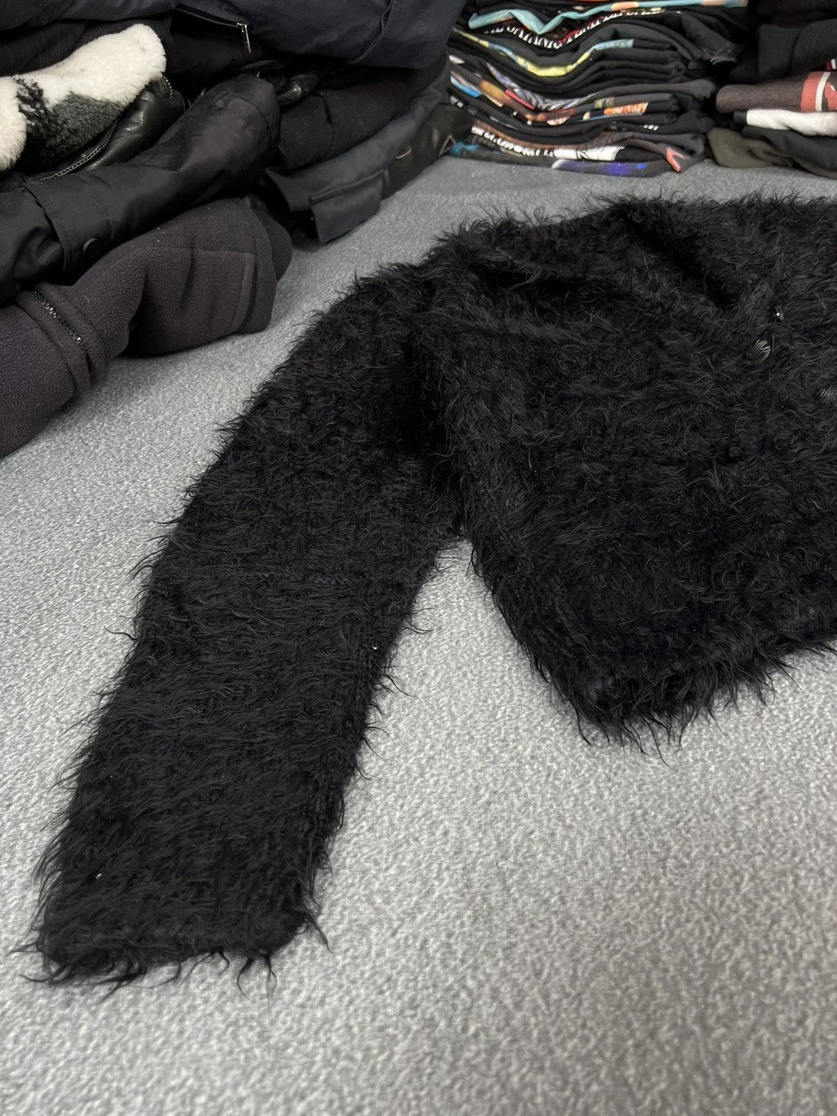 Japanese Brand Vintage Mohair Fuzzy Cardigan Black Sweater Japanese Y2k Size M / US 6-8 / IT 42-44 - 5 Thumbnail