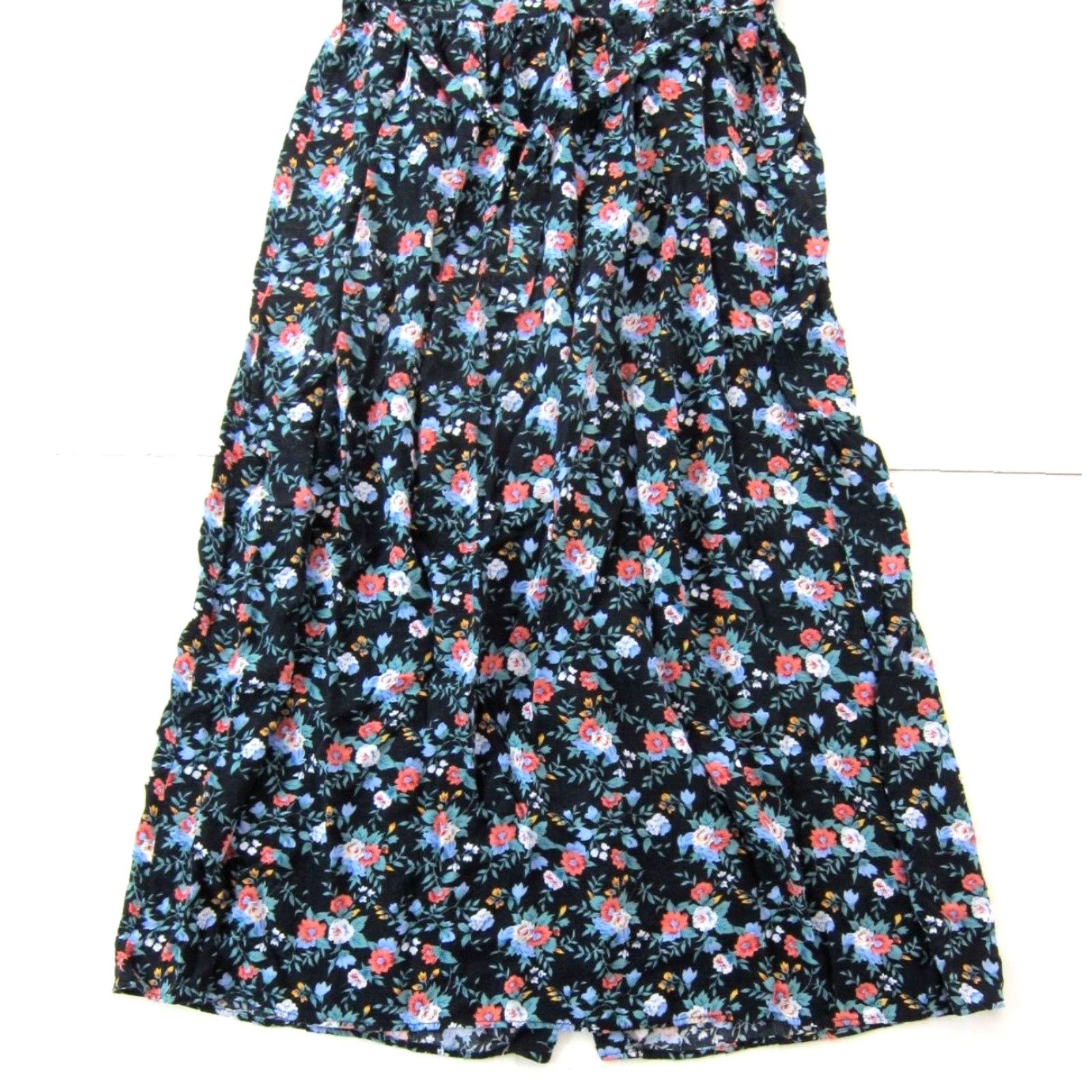 Pinko Sostanza Rayon Stretch Black Pink Green Floral Button Down Maxi Tank Sun Dress S Size S / US 4 / IT 40 - 6 Thumbnail