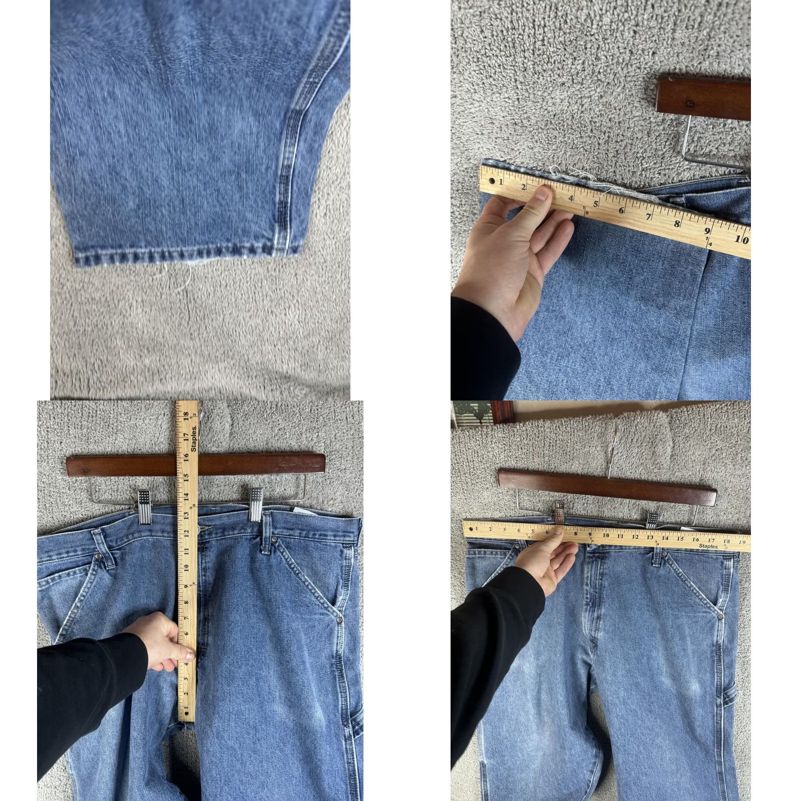 Wrangler Wrangler Carpenter Jeans Mens 38x30 Blue Denim Workwear Utility Relaxed Straight Pants Size US 38 / EU 54 - 8 Thumbnail