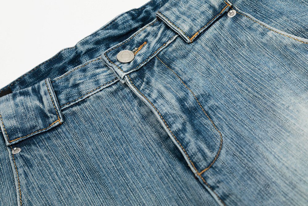 Vintage American retro patchwork men's curved wash jeans Size US 34 / EU 50 - 3 Thumbnail