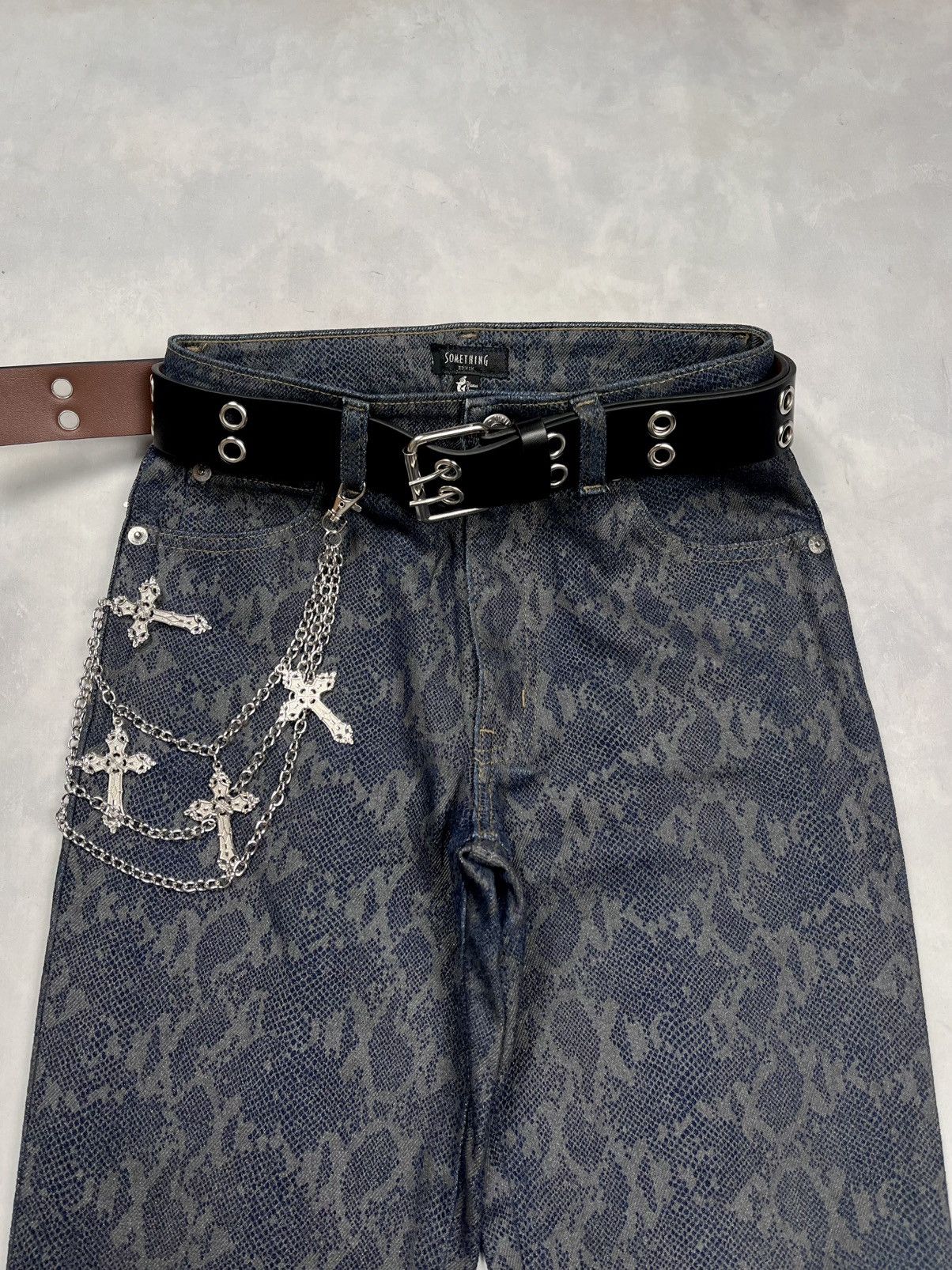 Japanese Brand Snakeskin Flare Denim Something Edwin Size US 26 / EU 42 - 2 Thumbnail