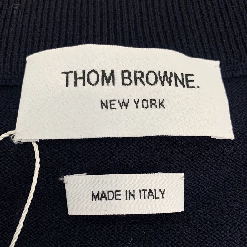 Thom Browne Thom Browne Dark blue classic four-bar wool round-neck long Size XS / US 0-2 / IT 36-38 - 6 Thumbnail