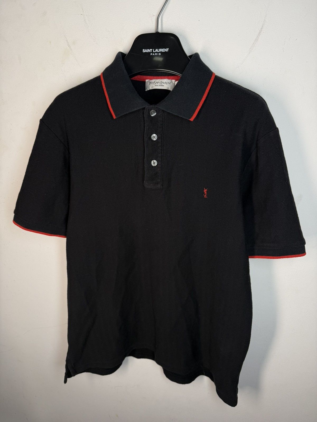 Yves Saint Laurent Black YSL Polo Shirt Yves Saint Laurent Tee YSL Shirt Size US M / EU 48-50 / 2 - 12 Thumbnail
