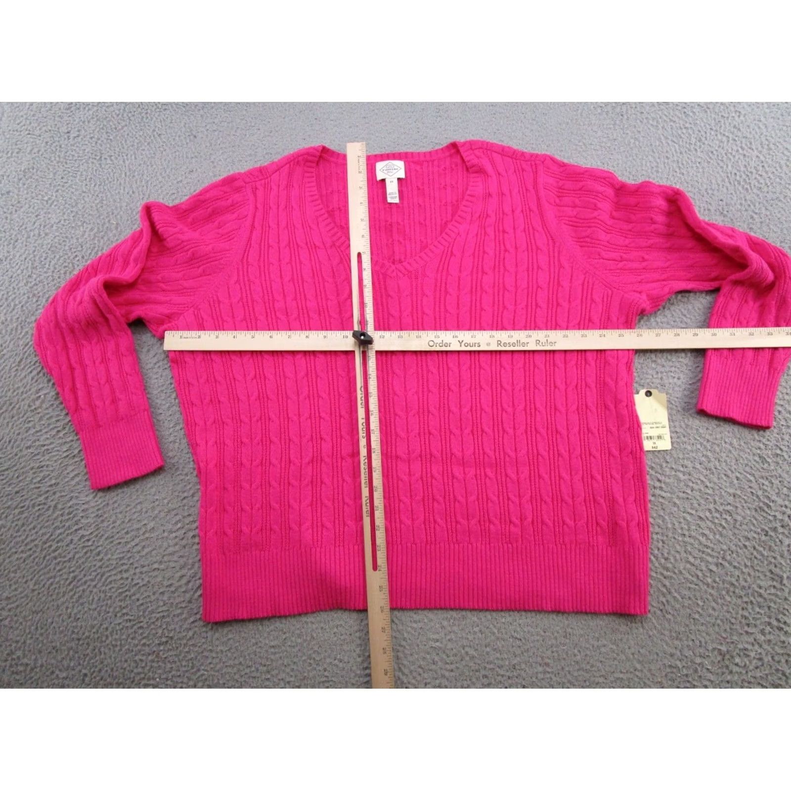 Vintage St. John's Bay Sweater Pullover Womens Pink Cable Knit 3X Plus Size Winter Fall Spring Body Knit Regular Wom en Girls Mens Size XXL / US 16-18 / IT 52-54 - 6 Thumbnail