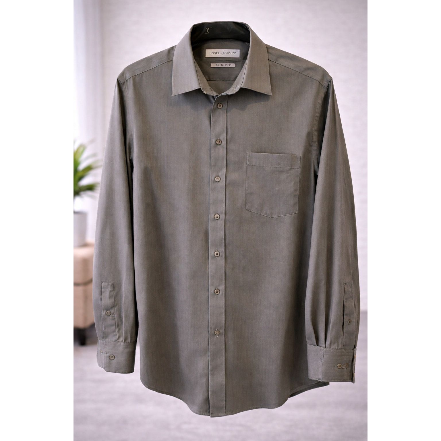 Joseph Abboud Joseph Abboud Slim Fit Dress Shirt Gray Button Down Shirt Size US M / EU 48-50 / 2 - 1 Thumbnail