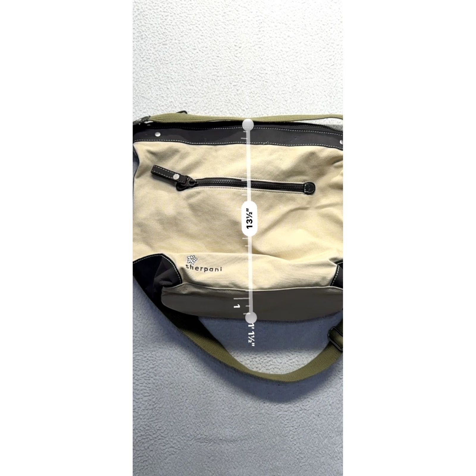 Vintage Sherpani Tote Bag Women's 14 Beige Canvas Leather Exterior Zip Closure Tree Bird Design Adjustable Strap Size ONE SIZE - 7 Thumbnail