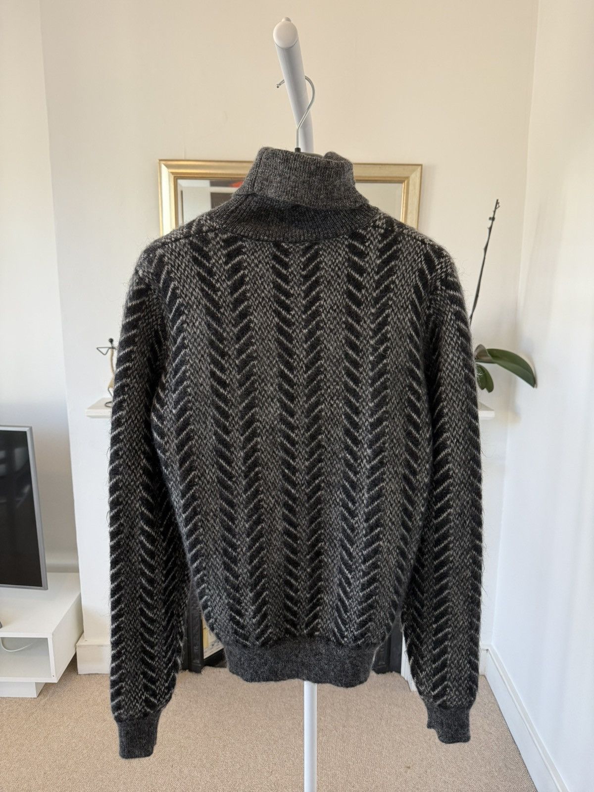 Saint Laurent Paris Saint Laurent Mohair Grey Turtle Neck Sweater Size US XS / EU 42 / 0 - 4 Thumbnail