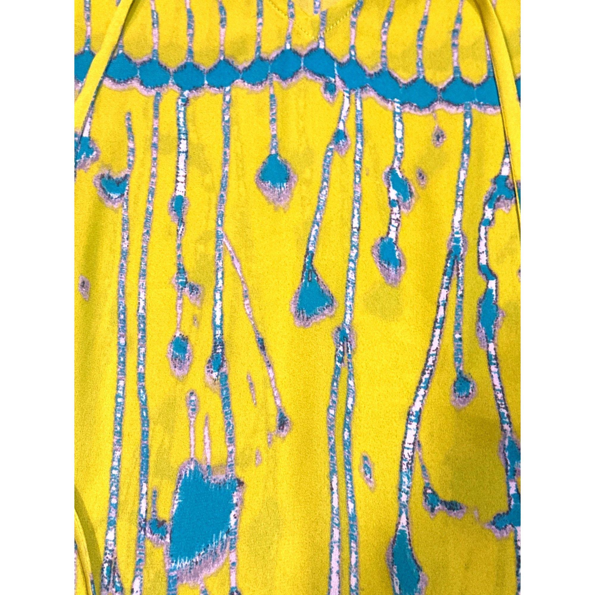 Other CCC Electric Lime Green Print Tank Tie Front Abstract Boho B Size M / US 6-8 / IT 42-44 - 7 Thumbnail