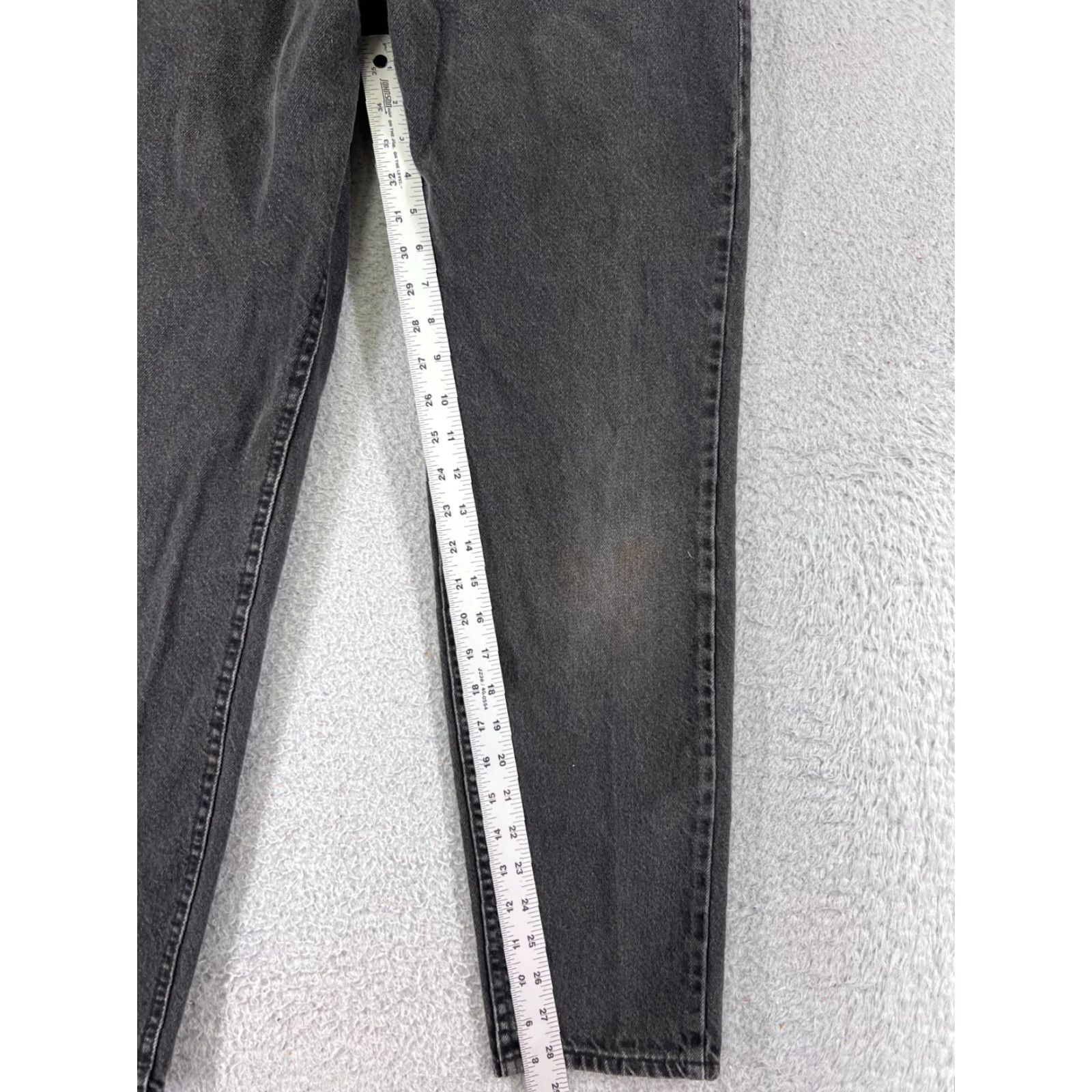 Lee VINTAGE Lee Jeans Juniors 14 Black High Rise Mom 26x28 100% Cotton Denim Distressed 5-Pocket Designer Western America Lee Womens Jeans Size 36" / US 14 / IT 50 - 7 Thumbnail
