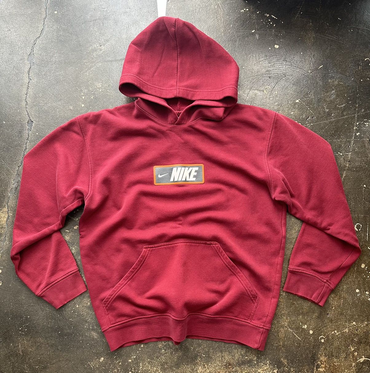 Nike × Vintage Vintage Distressed Nike Box Logo Hoodie Size US L / EU 52-54 / 3 - 1 Thumbnail