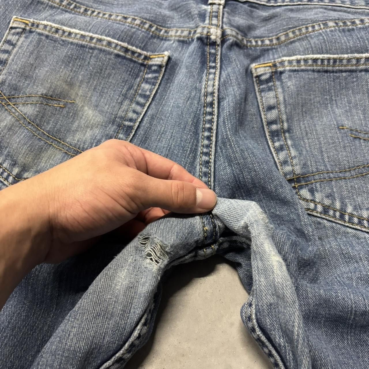 Japanese Brand × Vintage Crazy Vintage Y2K/2000s Grunge Dark Wash Denim Jeans! Size US 34 / EU 50 - 8 Thumbnail