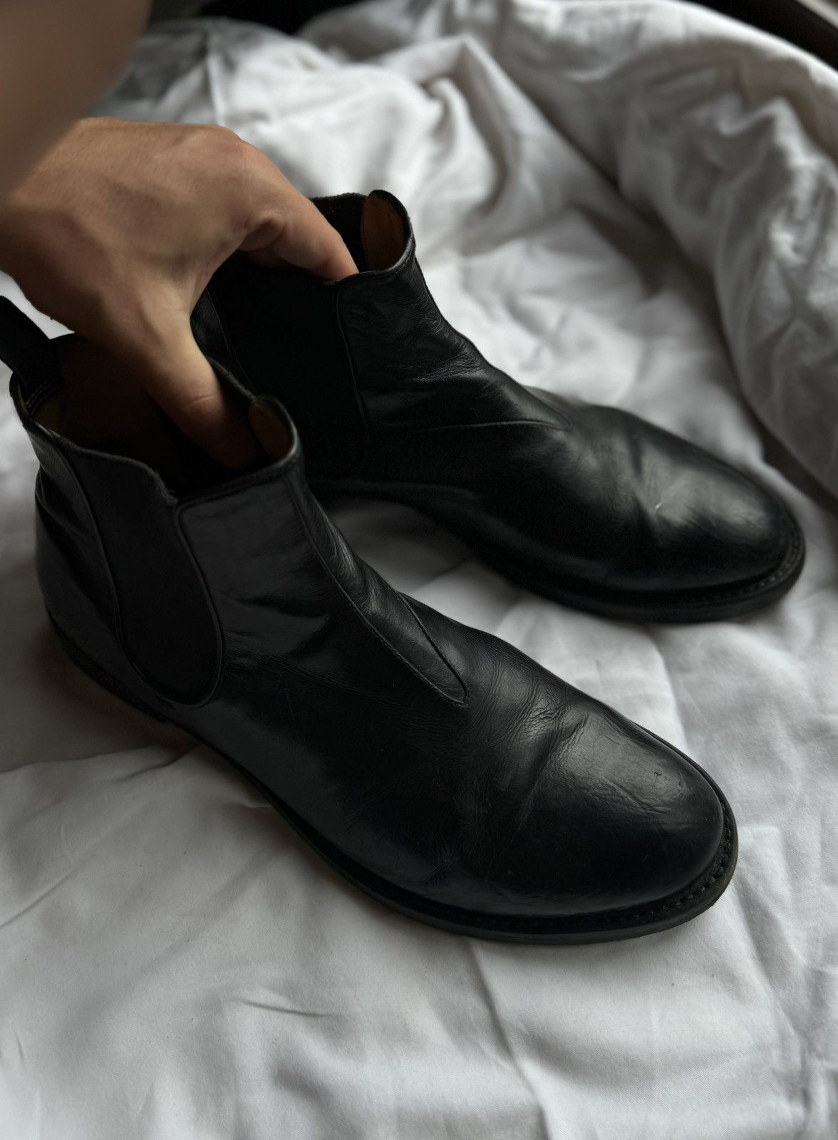 Officine Creative Oficine Creative black chelsea Leather Boots Guidi style Size US 10 / EU 43 - 1 Thumbnail