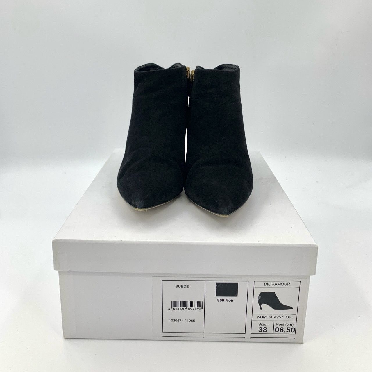 Dior Dior Heart Detail Black Suede Pointed-Toe Stiletto Heels Size US 7 / IT 37 - 9 Thumbnail