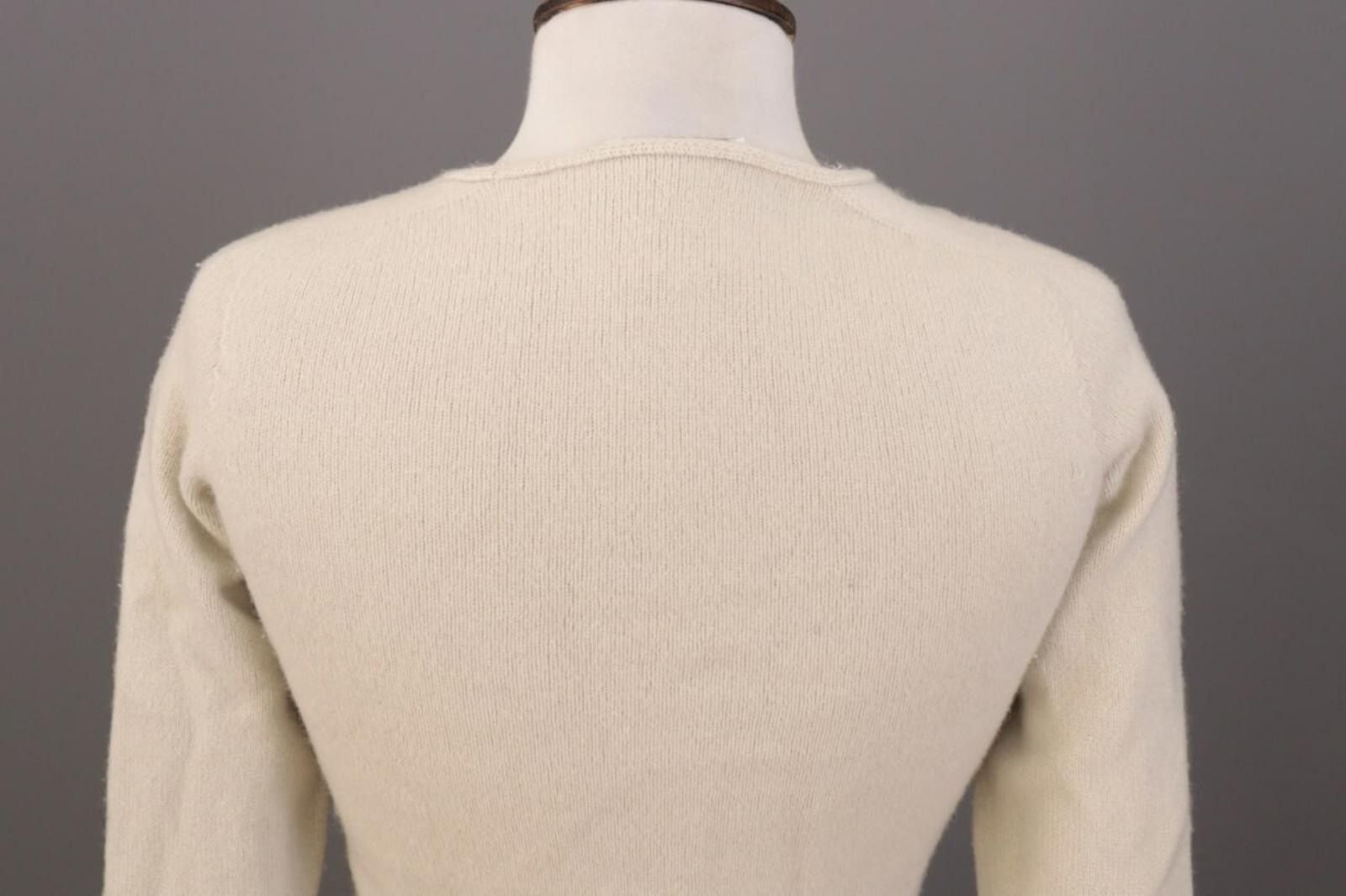 Designer Le Tricot Perugia Beige Wool Silk Knit Sweater Size M Size M / US 6-8 / IT 42-44 - 8 Thumbnail