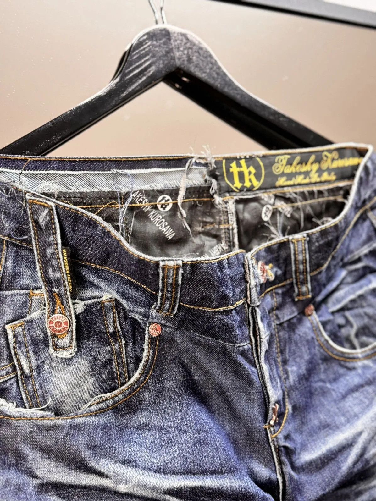 Takeshy Kurosawa Vintage Japan Takeshy Kurosawa Sequin Logo Denim pants baggy Size US 34 / EU 50 - 10 Thumbnail
