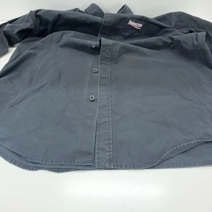 Balenciaga Balenciaga Balenciaga Black Logo Print Long Sleeve Shirt - Size US S / EU 44-46 / 1 - 5 Thumbnail