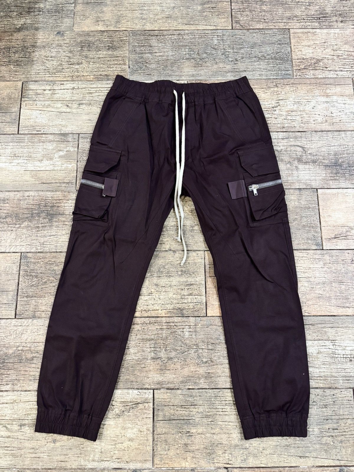 Rick Owens SS22 Oxblood Zip Cargo Pants Size US 33 - 1 Thumbnail