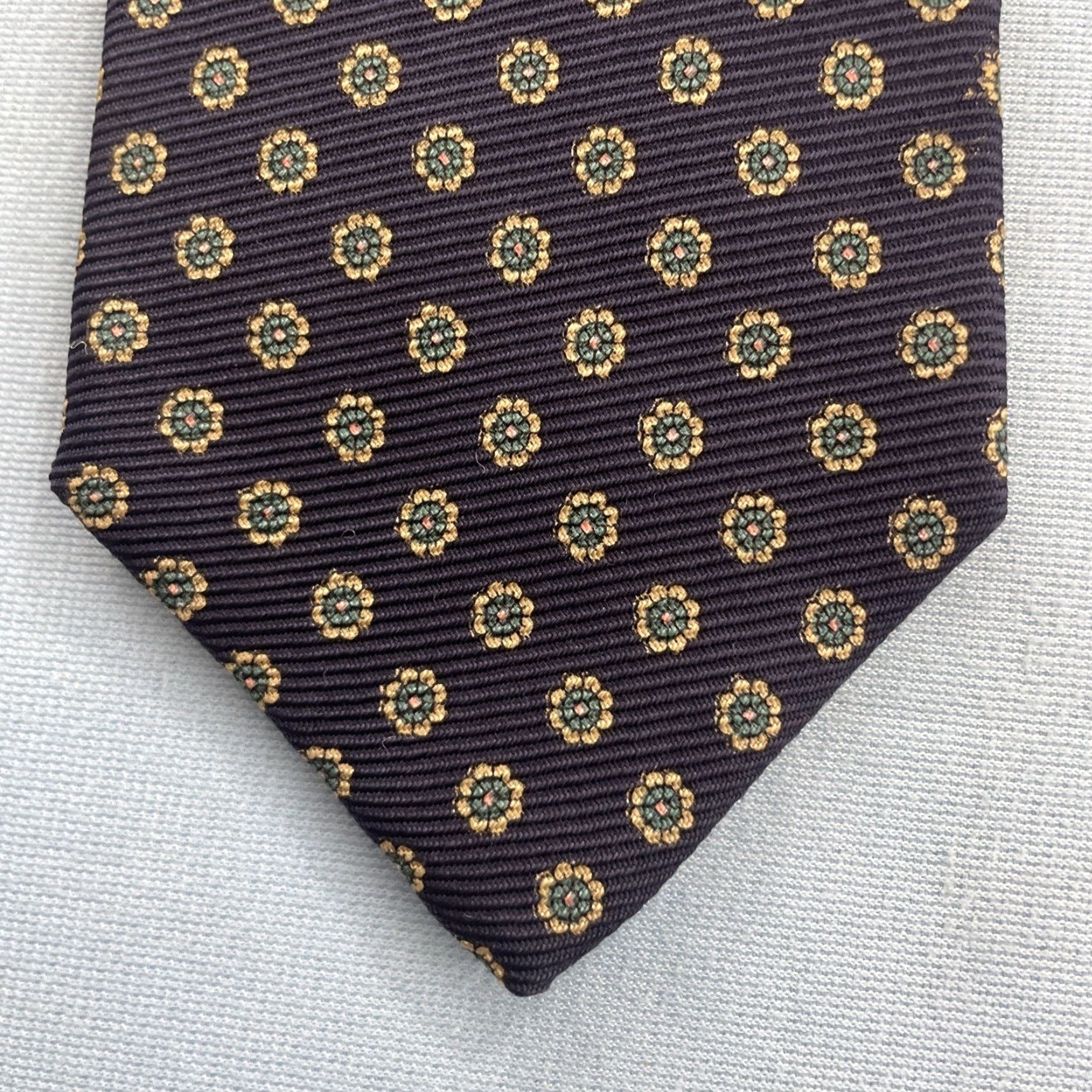 Vintage Jacob Roberts Silk Tie Italy Foulard Deco MicroDots Geometric Blue vtg 90s 3x59 Capsule Necktie Size ONE SIZE - 2 Thumbnail