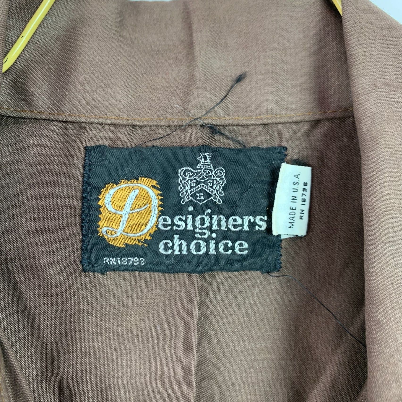 Vintage VINTAGE Designers Choice Dress Shirt Mens 70s Solid Brown Long Sleeve 15 15.5 Size M Size 40R - 5 Thumbnail