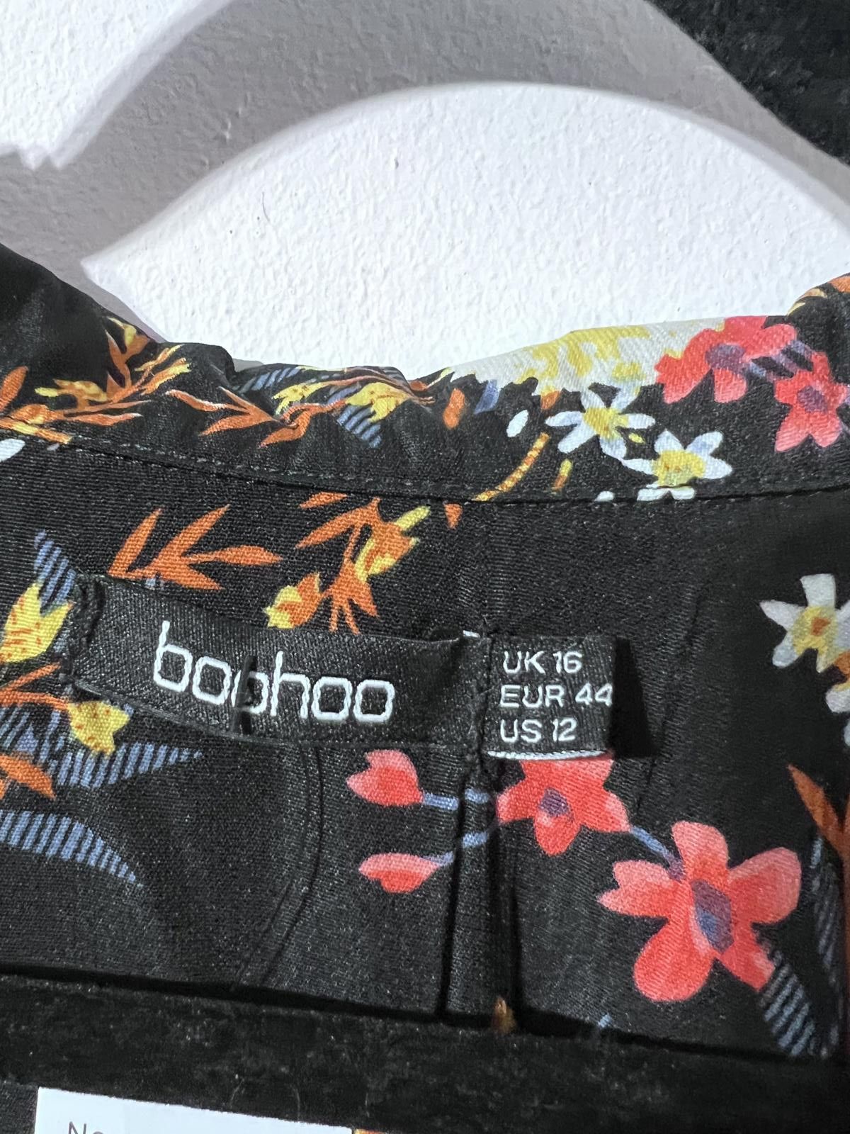 Boohoo Boohoo Black Floral Long Sleeve Maxi Dress UK 16 Size XL / US 12-14 / IT 48-50 - 3 Thumbnail