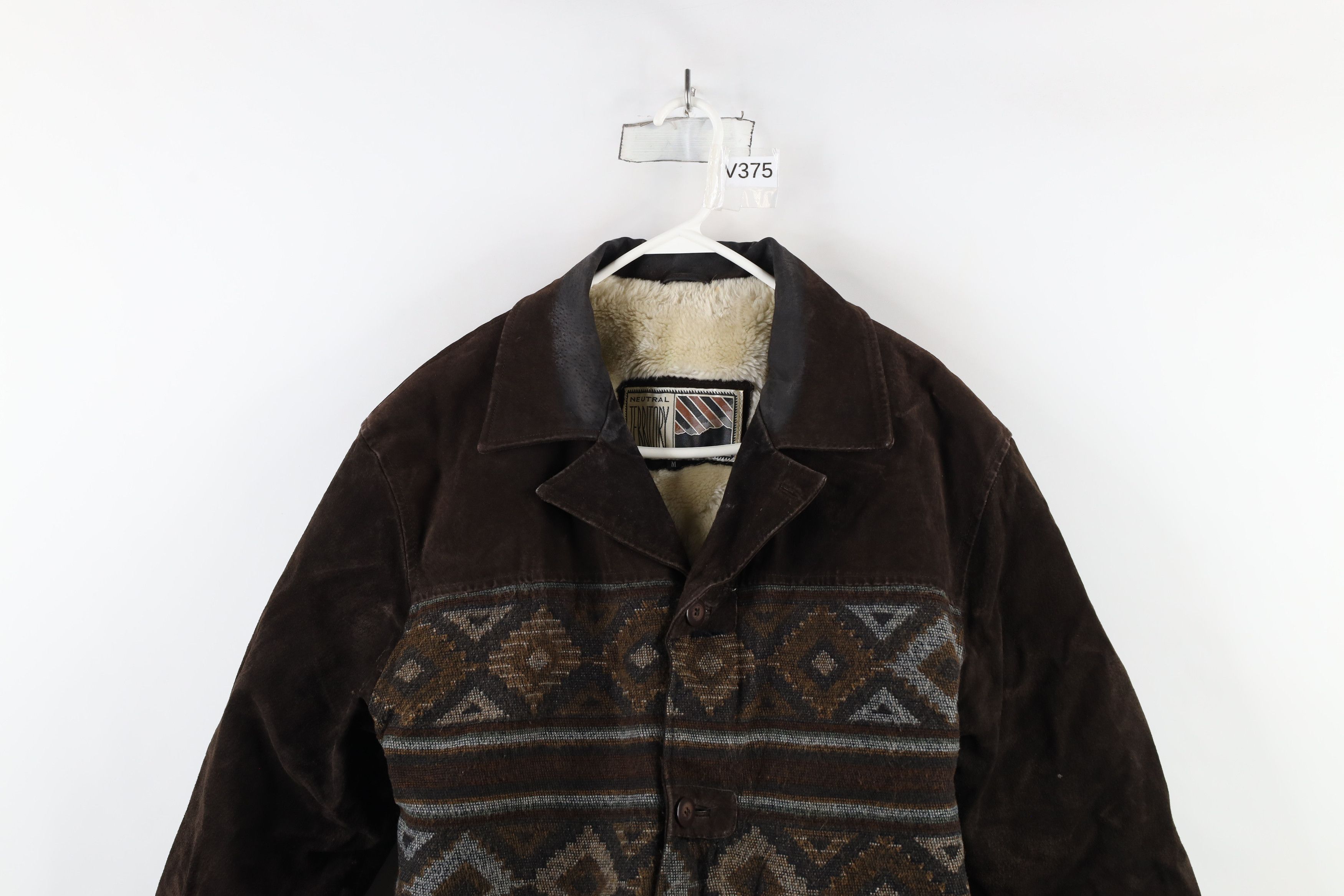 Vintage Vintage 90s Streetwear Suede Leather Southwestern Jacket Size US M / EU 48-50 / 2 - 2 Thumbnail