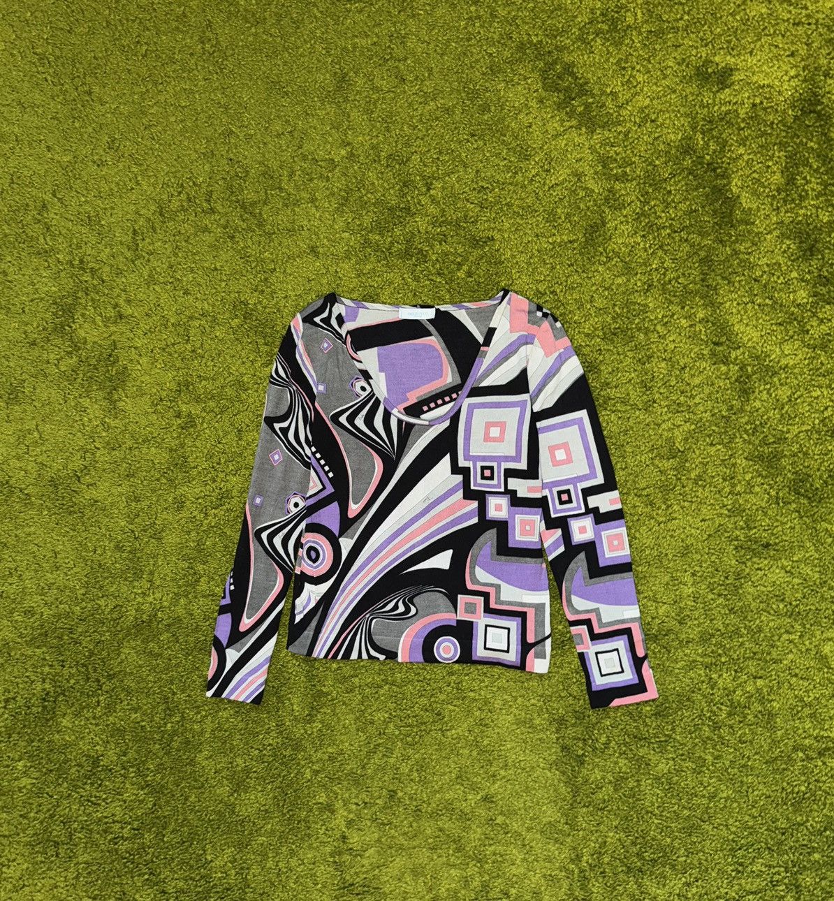 Designer × Emilio Pucci × Vintage Emilio Pucci wool silk blend coloured sweater Size L / US 10 / IT 46 - 1 Thumbnail